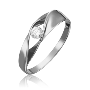 Кольцо из белого золота с фианитом 01-4891-00-501-1120-38