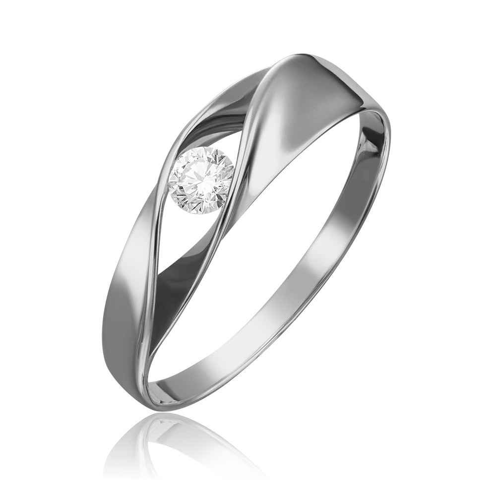 Кольцо из белого золота с фианитом 01-4891-00-501-1120-38