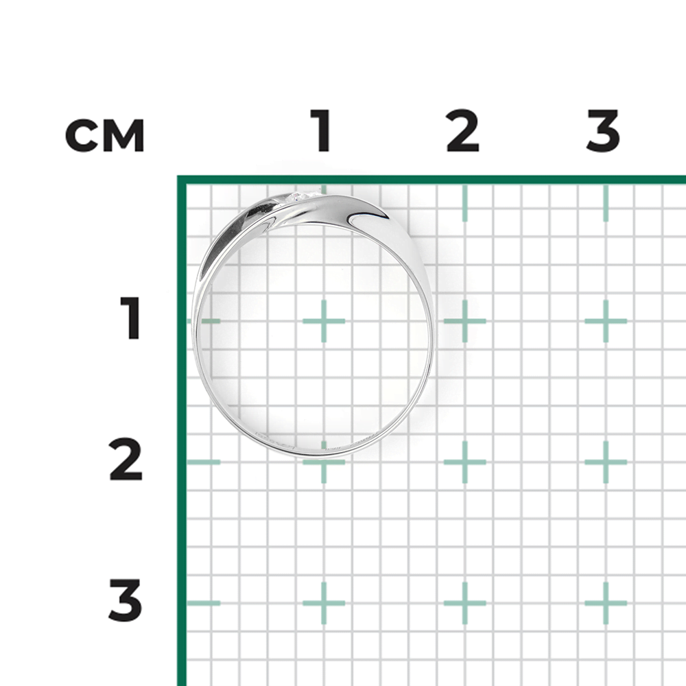 Кольцо из белого золота с фианитом 01-4891-00-501-1120-38