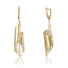 Серьги с английским замком из лимонного золота 02-3759-00-000-1130-48