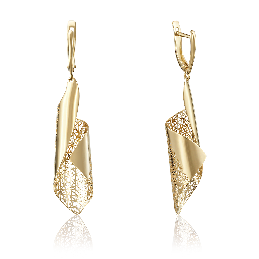 Серьги с английским замком из лимонного золота 02-3759-00-000-1130-48