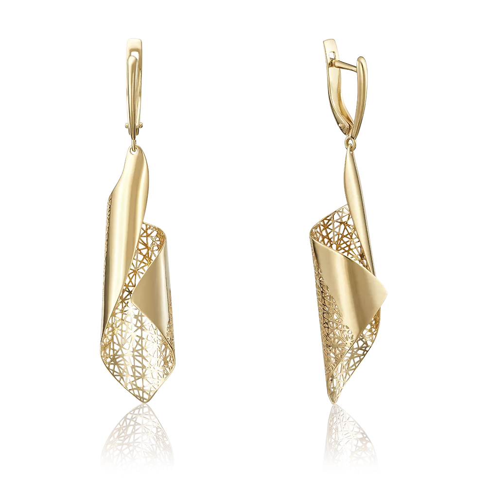 Серьги с английским замком из лимонного золота 02-3759-00-000-1130-48