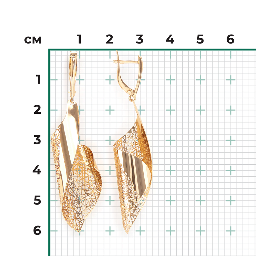 Серьги с английским замком из лимонного золота 02-3759-00-000-1130-48