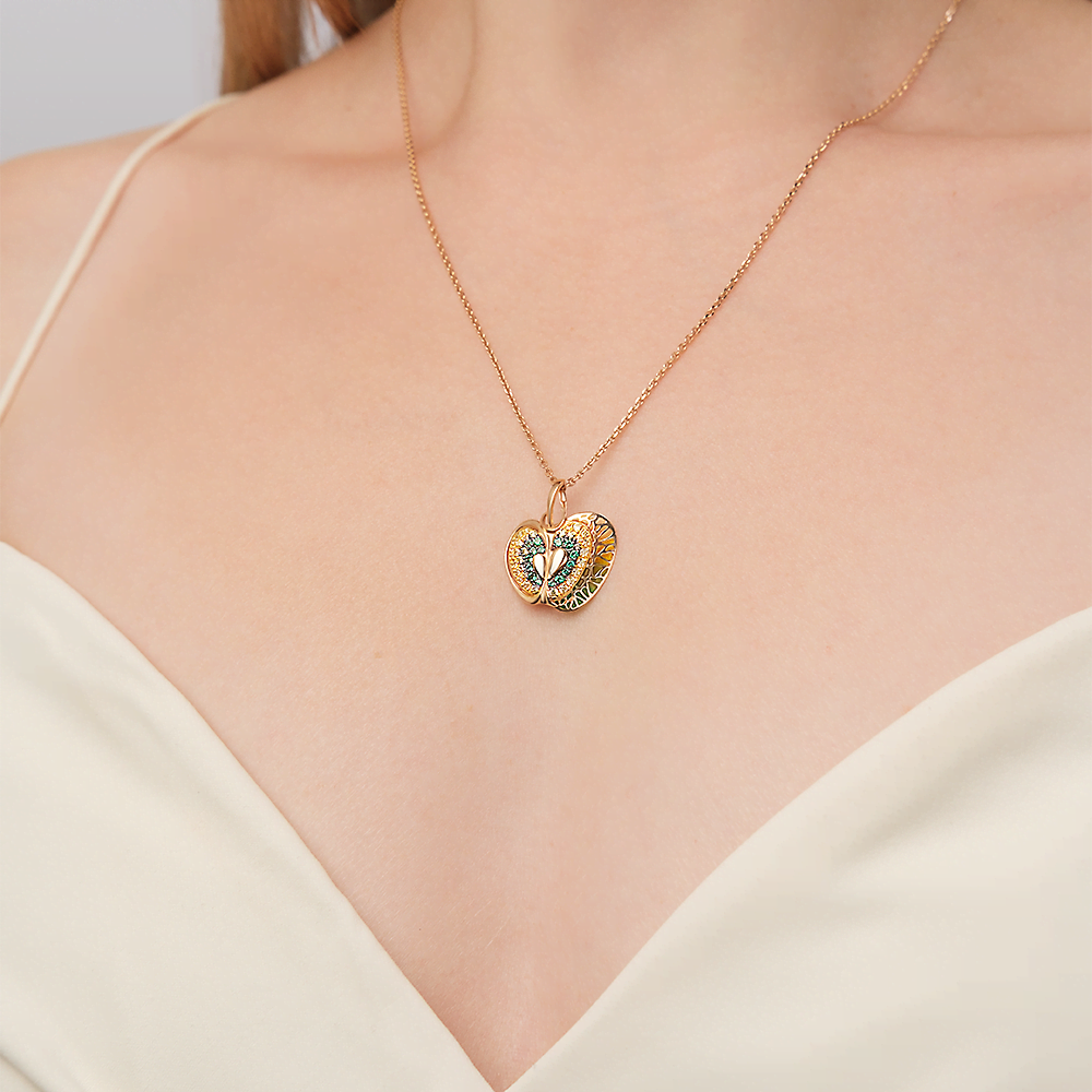 Подвеска «Крыжовник» из красного золота с фианитами и эмалью 03-2574-00-404-1110-48