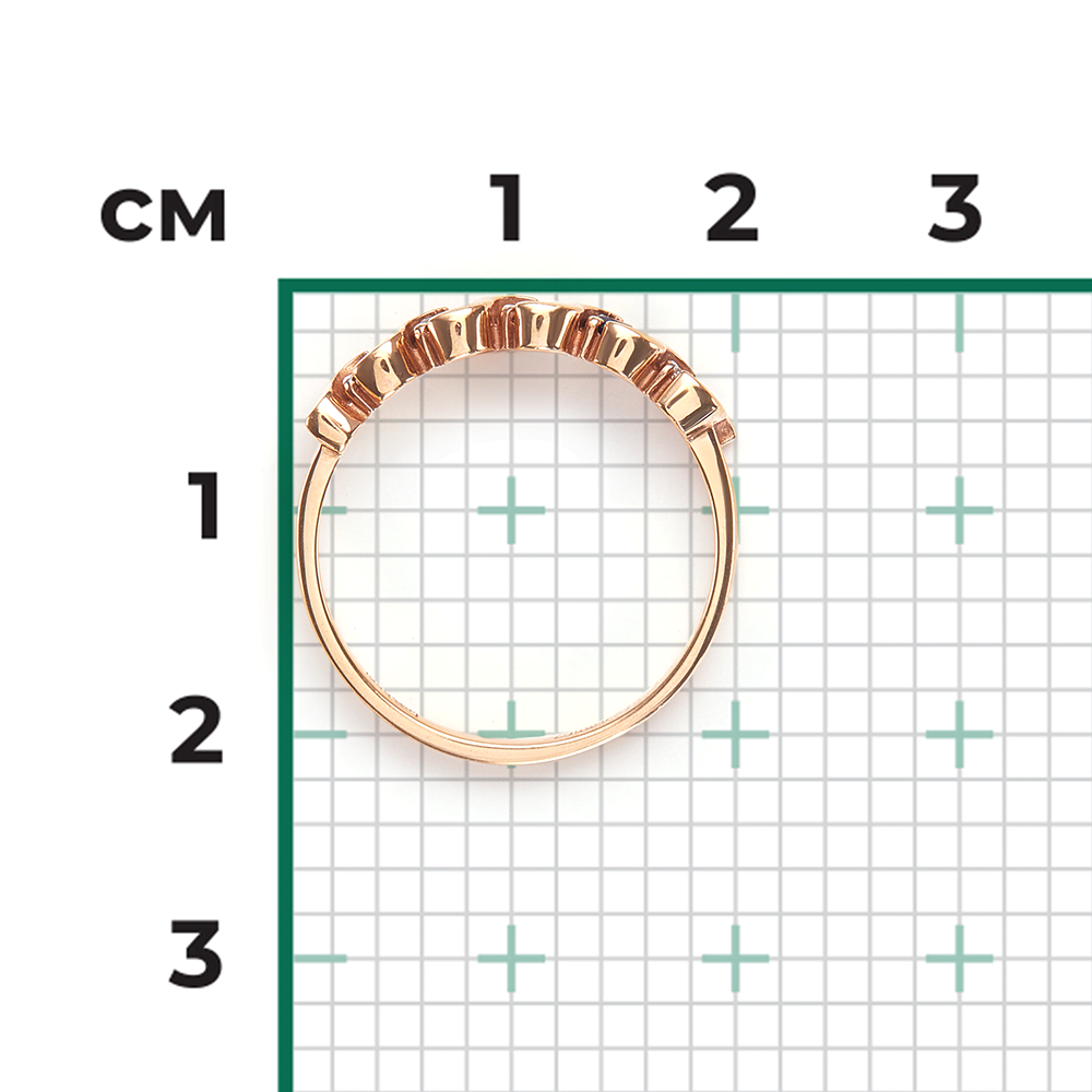 Кольцо из красного золота с бриллиантами и сапфирами 01-0391-00-105-1110-30