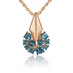 Подвеска из красного золота с топазами 03-3569-01-201-1110