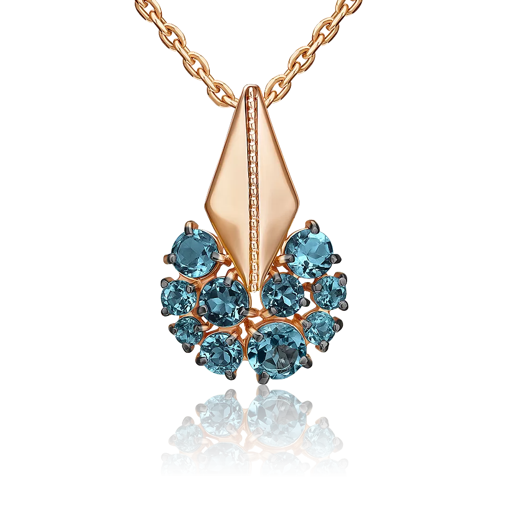 Подвеска из красного золота с топазами 03-3569-01-201-1110