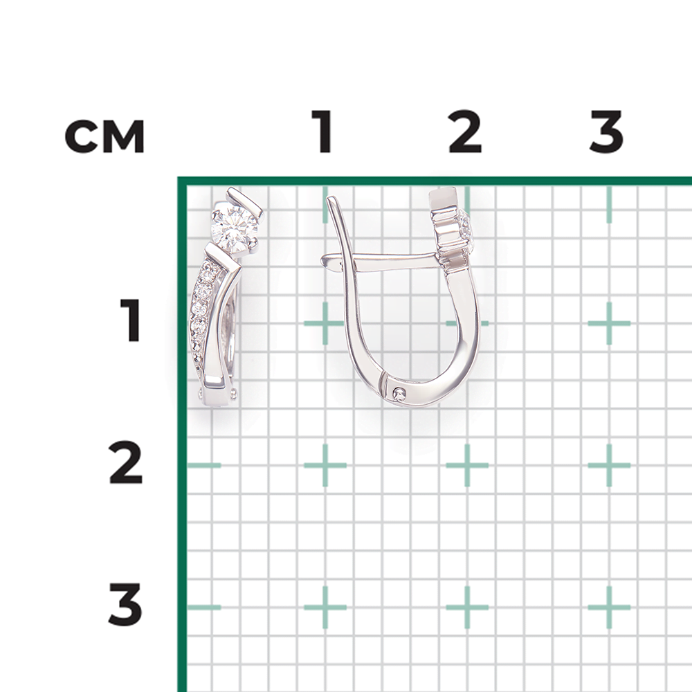Серьги с английским замком из белого золота с бриллиантами 02-0402-00-101-1120-30