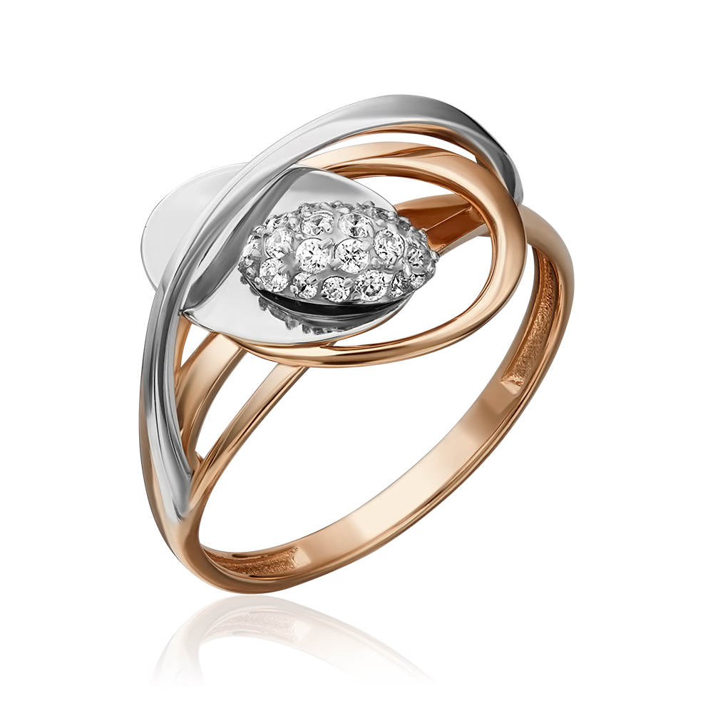 Кольцо из комбинированного золота с фианитами 01-5278-00-401-1111-24