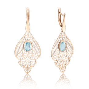 Серьги с английским замком из красного золота с топазом 02-3687-00-201-1110-46