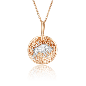 Подвеска «Знак зодиака Телец» из комбинированного золота 03-2463-02-000-1111