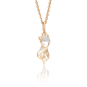 Подвеска «Золотая рыбка» из красного золота с фианитами 03-2493-00-401-1110-03