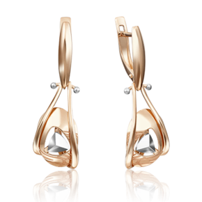 Серьги с английским замком из комбинированного золота 02-4191-00-000-1111-48