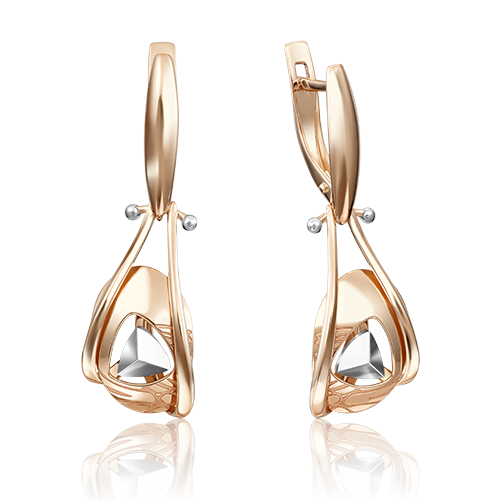 Серьги с английским замком из комбинированного золота 02-4191-00-000-1111-48