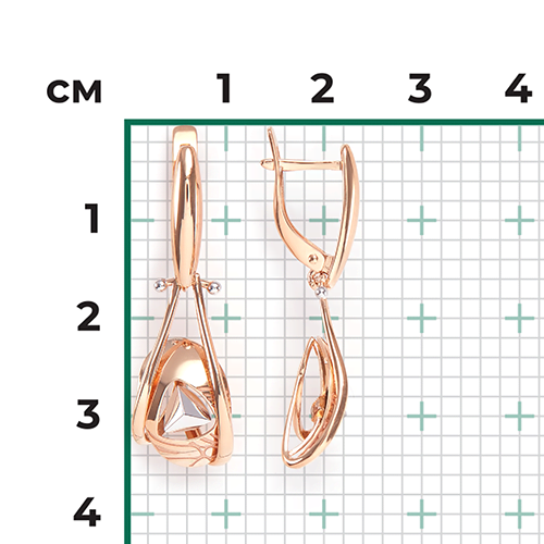 Серьги с английским замком из комбинированного золота 02-4191-00-000-1111-48