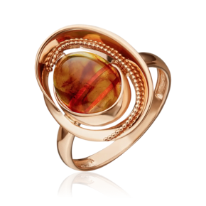 Кольцо из красного золота с янтарём 01-5446-00-271-1110-46