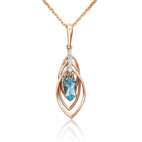 Подвеска из красного золота с топазом и натуральными топазами white 03-3055-00-201-1110-57