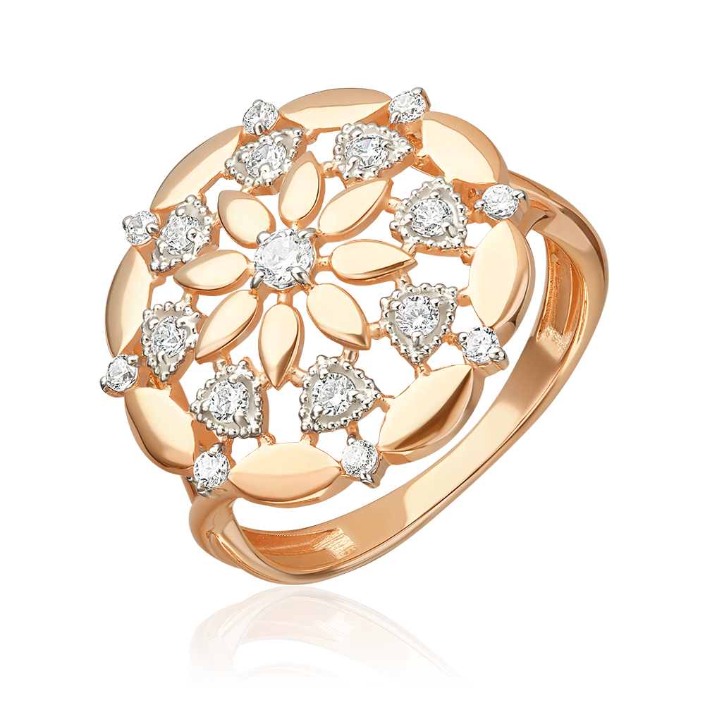 Кольцо «Витраж» из красного золота с фианитами 01-5901-00-401-1110