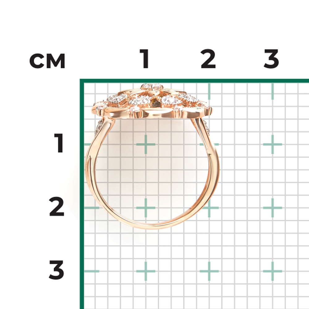 Кольцо «Витраж» из красного золота с фианитами 01-5901-00-401-1110