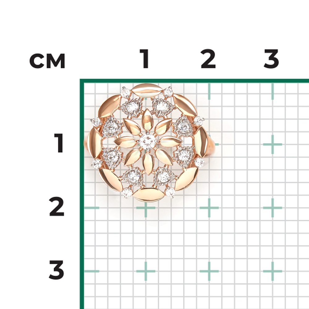 Кольцо «Витраж» из красного золота с фианитами 01-5901-00-401-1110