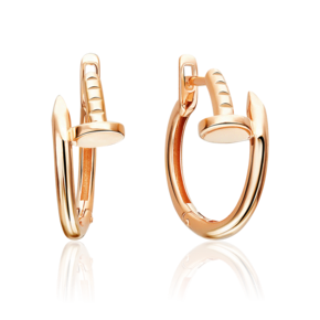 Серьги «Гвозди» с английским замком из красного золота 02-5553-00-000-1110