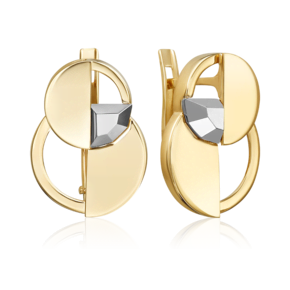 Серьги с английским замком из комбинированного золота 02-5053-00-000-1121