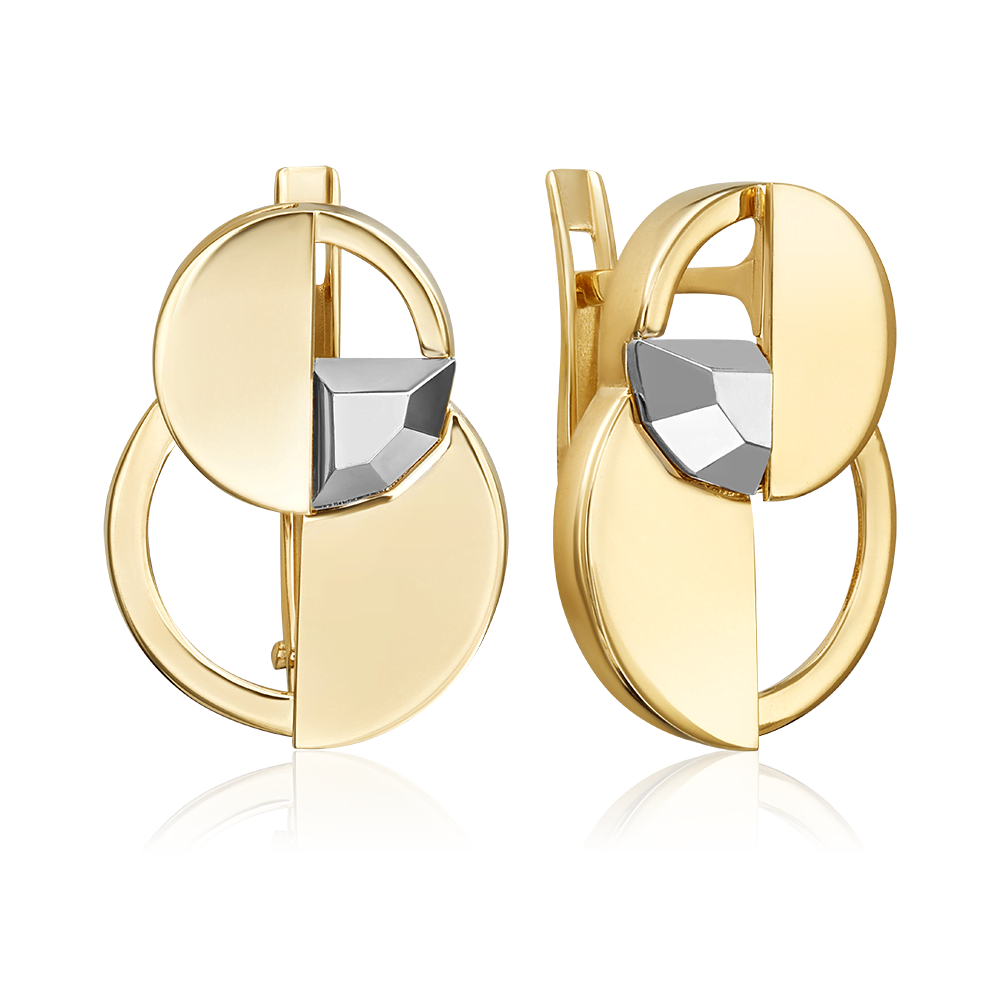 Серьги с английским замком из комбинированного золота 02-5053-00-000-1121