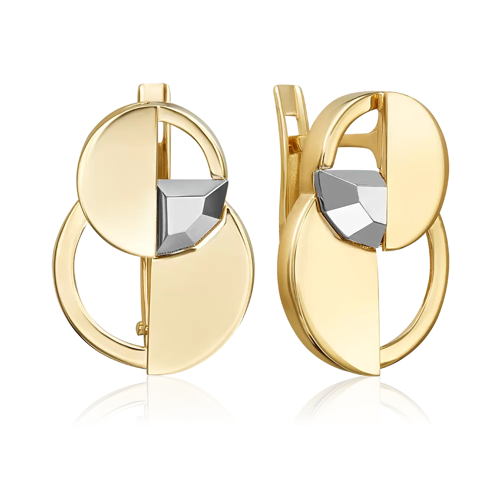 Серьги с английским замком из комбинированного золота 02-5053-00-000-1121