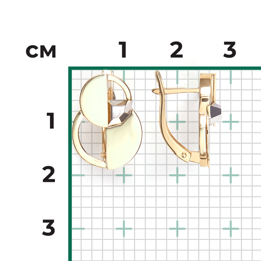 Серьги с английским замком из комбинированного золота 02-5053-00-000-1121