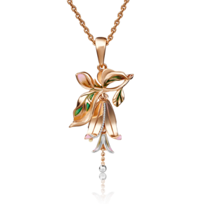 Подвеска «Колокольчик» из красного золота с эмалью 03-2918-00-000-1110-48