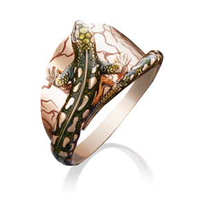 Кольцо «Пустынная ящерица» из красного золота с эмалью 01-5030-00-000-1110-59