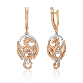 Серьги «Секрет успеха» с английским замком из комбинированного золота 02-5309-00-000-1111
