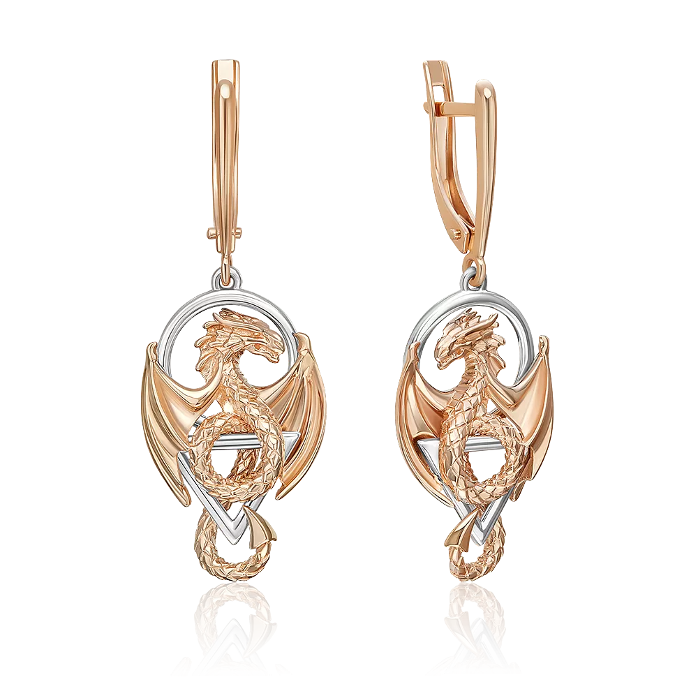 Серьги «Секрет успеха» с английским замком из комбинированного золота 02-5309-00-000-1111