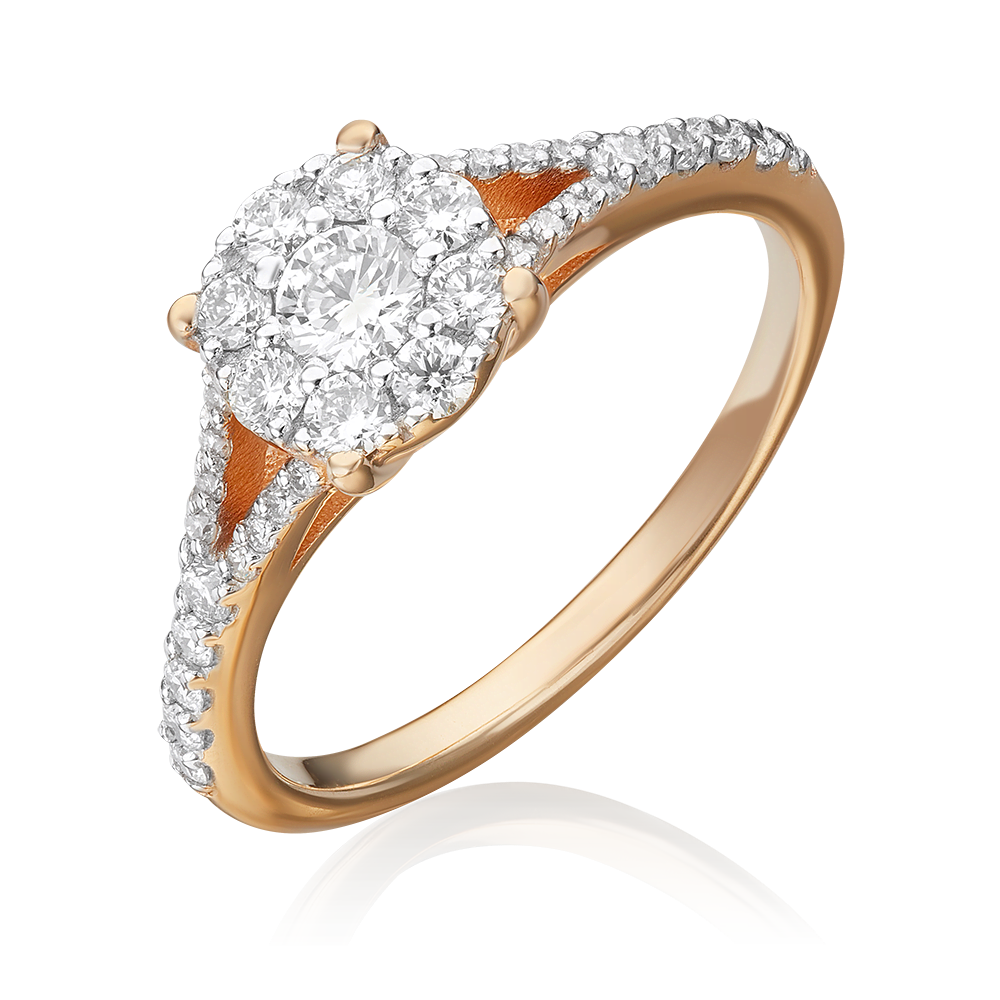 Кольцо из красного золота с бриллиантами 01-1502-00-101-1110-30