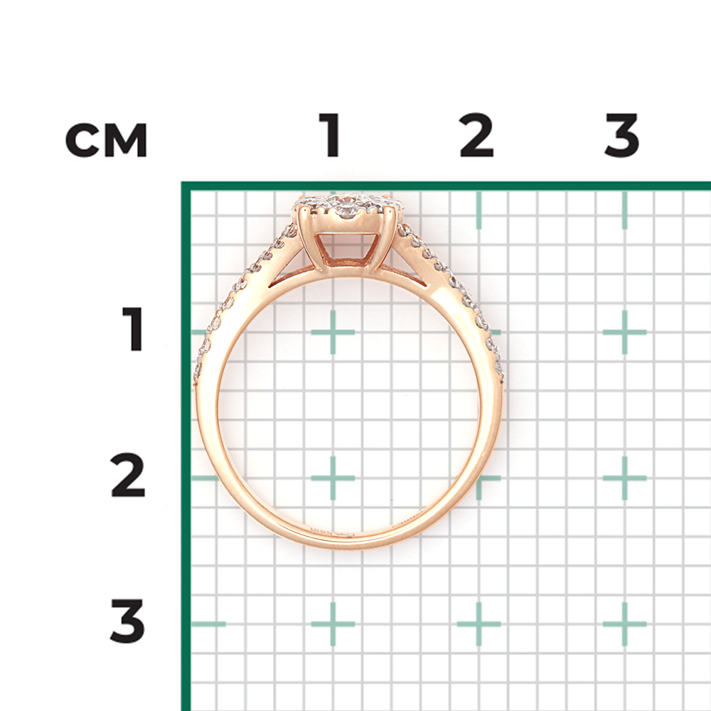 Кольцо из красного золота с бриллиантами 01-1502-00-101-1110-30