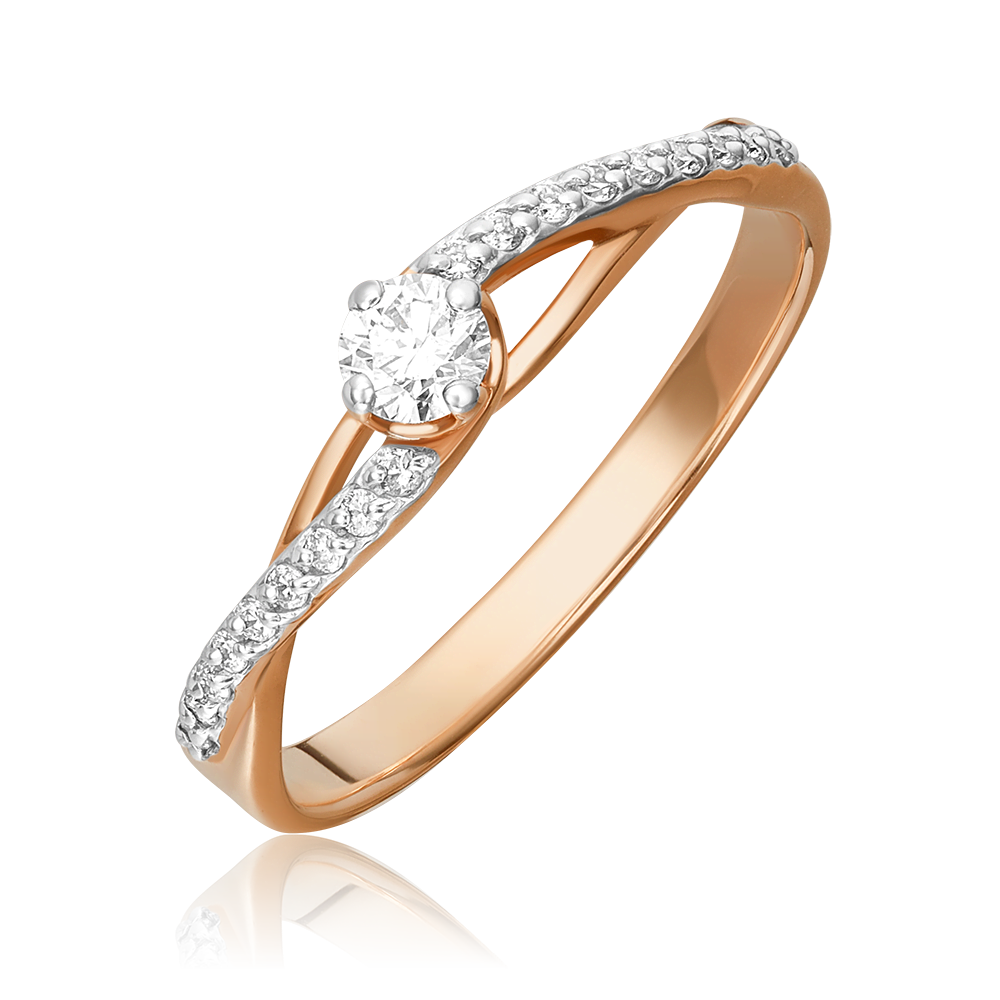 Кольцо из красного золота с бриллиантами 01-1503-00-101-1110-30