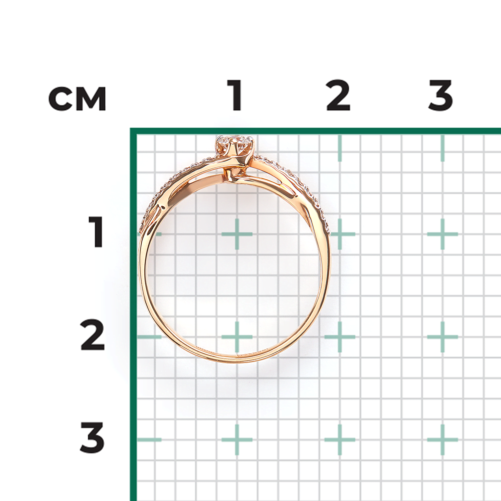 Кольцо из красного золота с бриллиантами 01-1503-00-101-1110-30