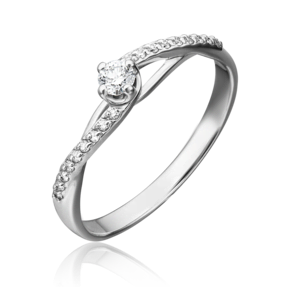 Кольцо из белого золота с бриллиантами