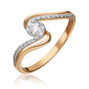 Кольцо из красного золота с бриллиантами 01-1505-00-101-1110-30