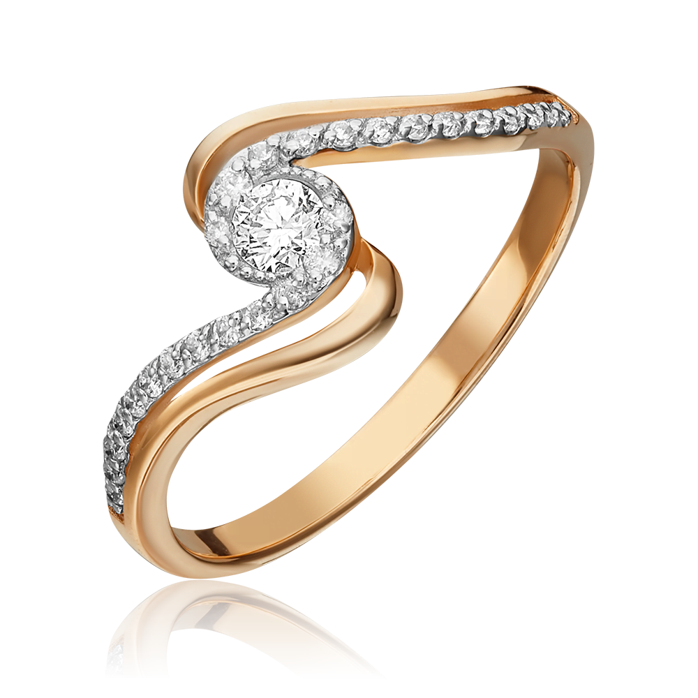 Кольцо из красного золота с бриллиантами 01-1505-00-101-1110-30