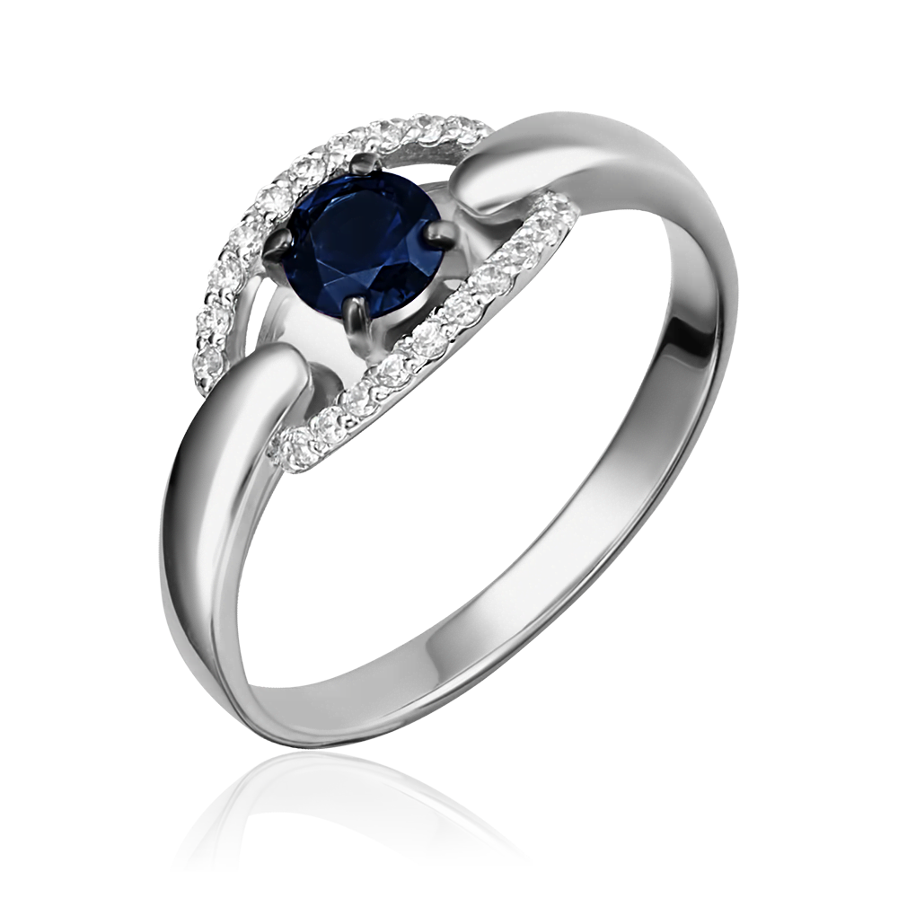 Кольцо из белого золота с сапфиром и бриллиантами 01-5155-00-105-1120-30