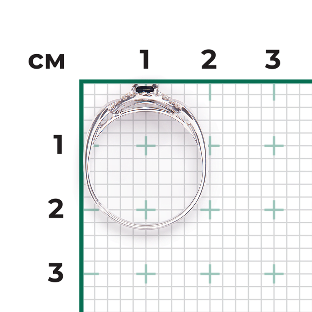 Кольцо из белого золота с сапфиром и бриллиантами 01-5155-00-105-1120-30