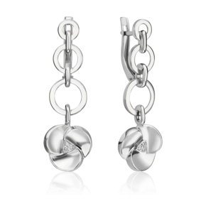 Серьги с английским замком из белого золота с бриллиантами 02-5013-00-101-1120