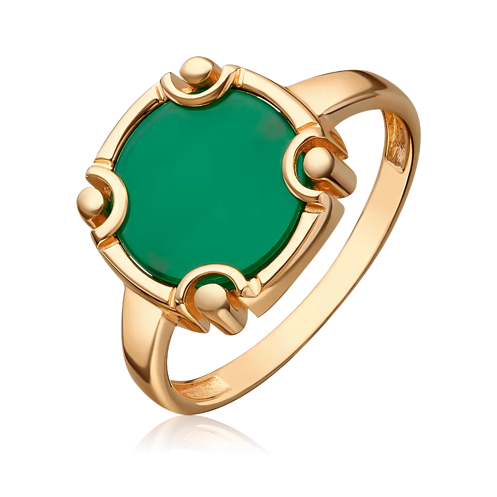 Кольцо из красного золота с агатом 01-5858-00-749-1110