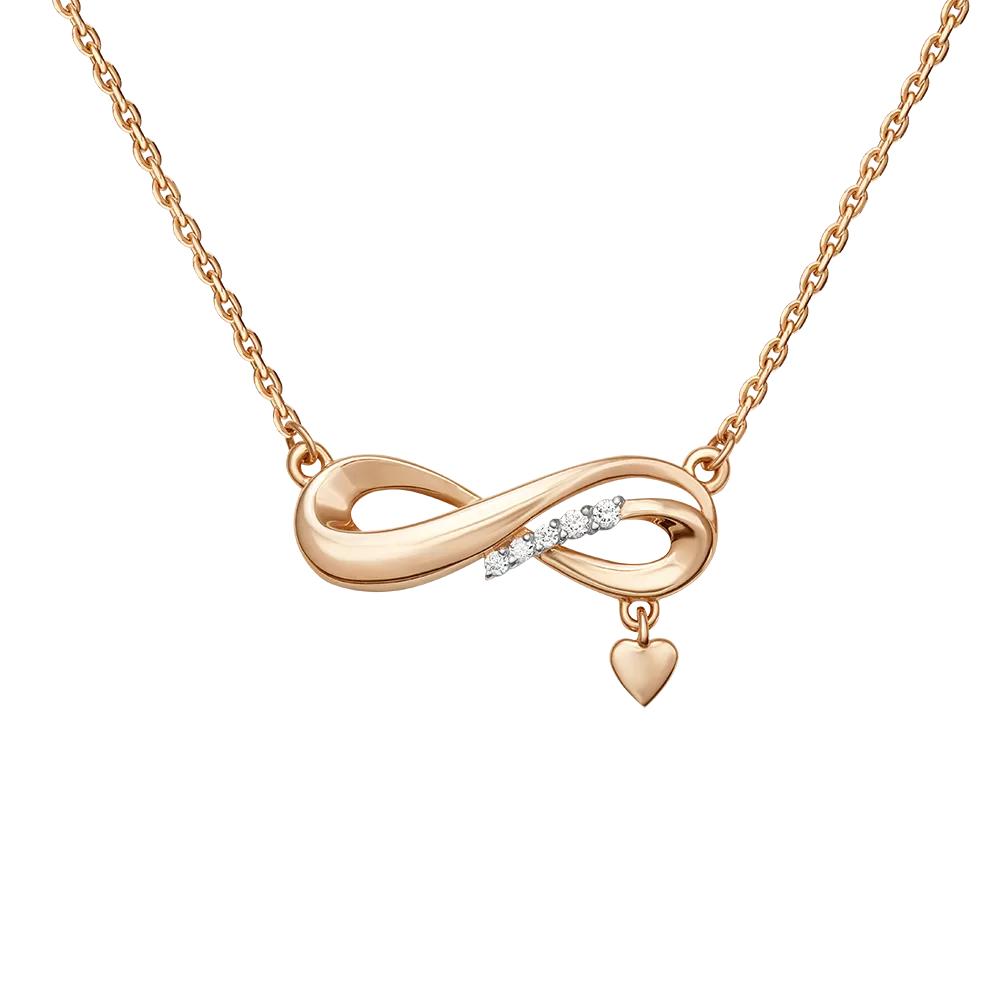 Колье «Сияние бесконечности» из красного золота с фианитами 07-0263-00-401-1110