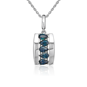 Подвеска из белого золота с сапфирами 03-3615-00-102-1120
