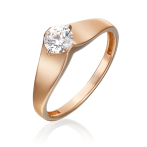 Кольцо из красного золота с фианитом 01-5369-00-501-1110-38