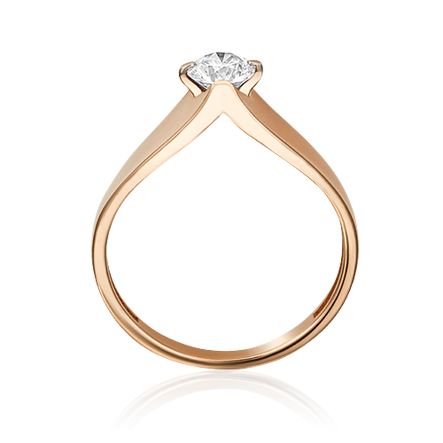 Кольцо из красного золота с фианитом 01-5369-00-501-1110-38