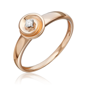 Кольцо из комбинированного золота с бриллиантом 01-5804-00-101-1111