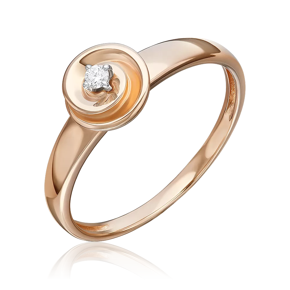 Кольцо из комбинированного золота с бриллиантом 01-5804-00-101-1111